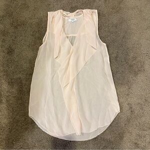 Aritzia Babaton Ainsley 100% Silk Blouse Ruffle Top Sleeveless